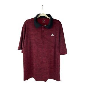 Adidas Men's Burgundy & Black Short Sleeve Polo Shirt 2XL Lightweight Comfort